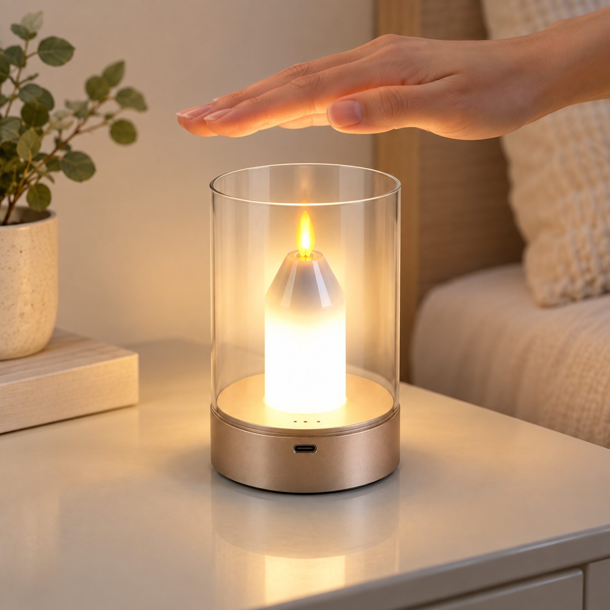 Bougie LED sans Flamme Rechargeable avec Détecteur de Gestes - شمعة بدون لهب قابلة للشحن بتحكم بإشارة اليد