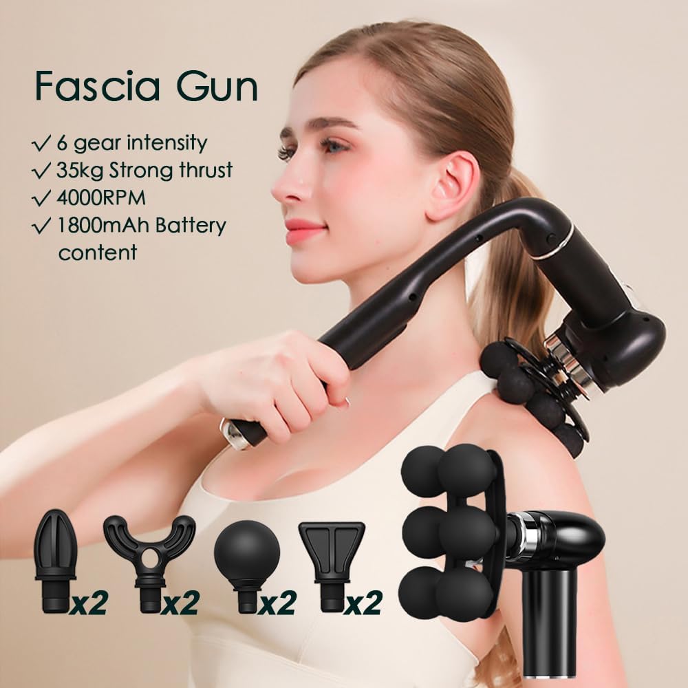 Pistolet de Massage Musculaire Électrique à 6 Têtes - جهاز مساج تدليك العضلات بـ 6 رؤوس