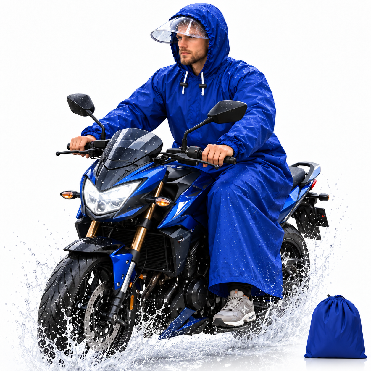 Tenue Imperméable Yamaha Racing avec Capuche Protection Complete  - معطف مطر طويل مقاوم للماء