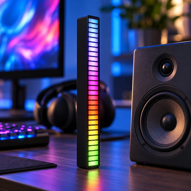 Barre LED RGB Réactive à la Musique avec 32 LED - شريط إضاءة RGB بـ32 مصباح LED يتفاعل مع الصوت والموسيقى