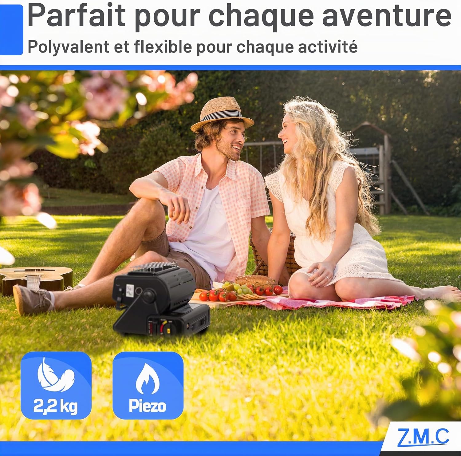 Chauffage à Gaz Portable 2 en 1 avec Allumage Piézo - مدفأة غاز محمولة 2 في 1 للتدفئة وتسخين الطعام