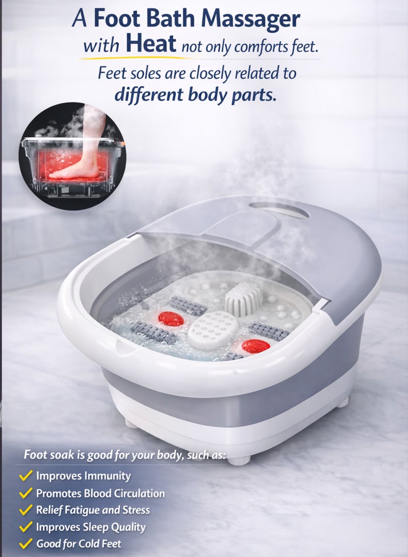Masseur pour Pieds Pliable Hydromassant et Chauffant avec Rouleaux Shiatsu - جهاز مساج وتدليك القدمين المطور القابل للطي مع خاصية التسخين والفقاعات - Soins et Beauté - صورة 9