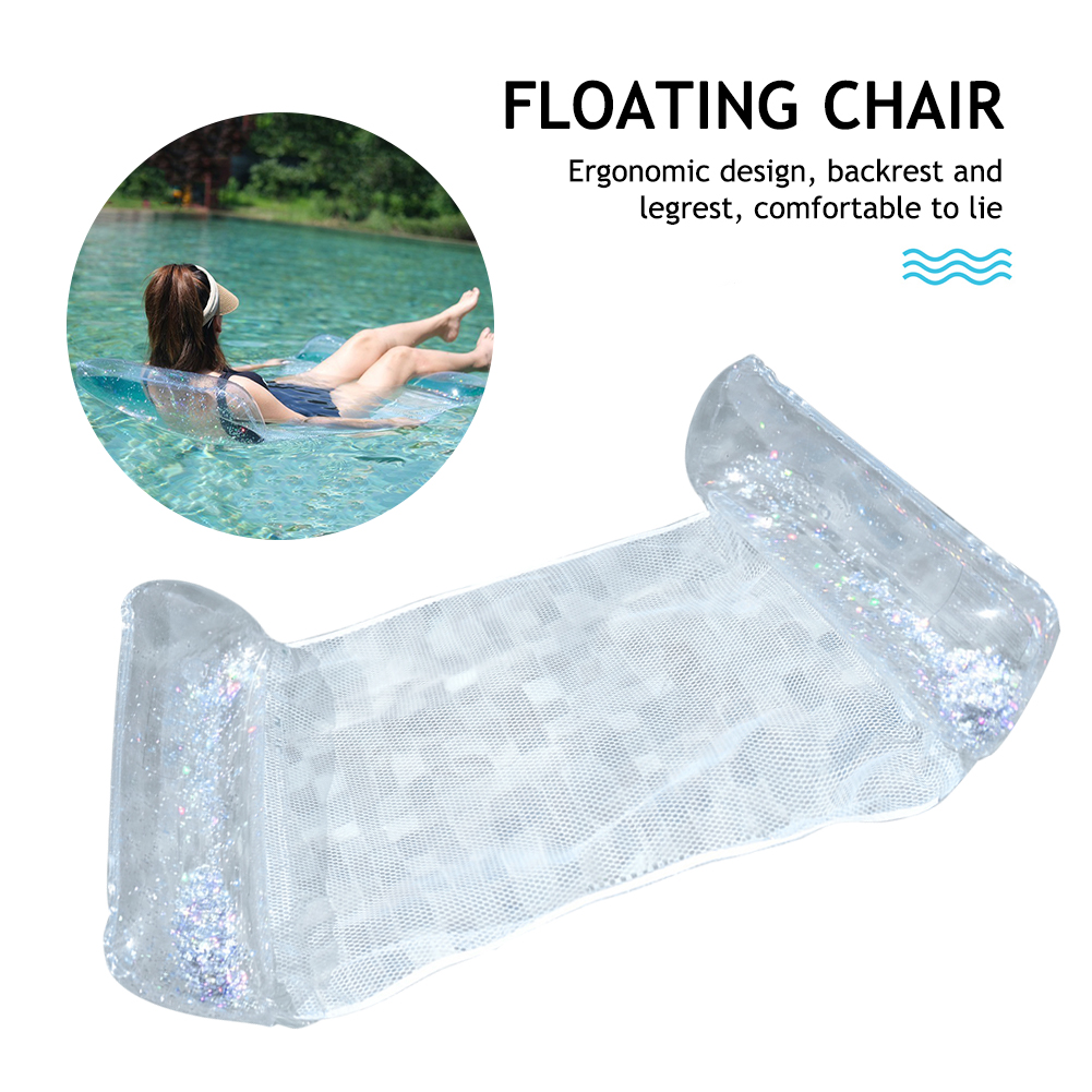 Hamac de Piscine Flottant Multifonction 4en1 Design Glitter, Confort Aquatique - أرجوحة المسبح العائمة والمريحة 4 في 1 بنسيج شبكي متين - Vacance & Loisir - صورة 5