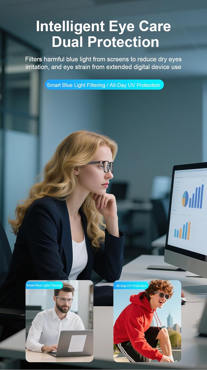 Lunettes Connectées GS03 de Traduction IA et Audio Open-Ear Bluetooth 5.4 - نظارات المترجم الذكية بالذكاء الاصطناعي - Électronique - صورة 15