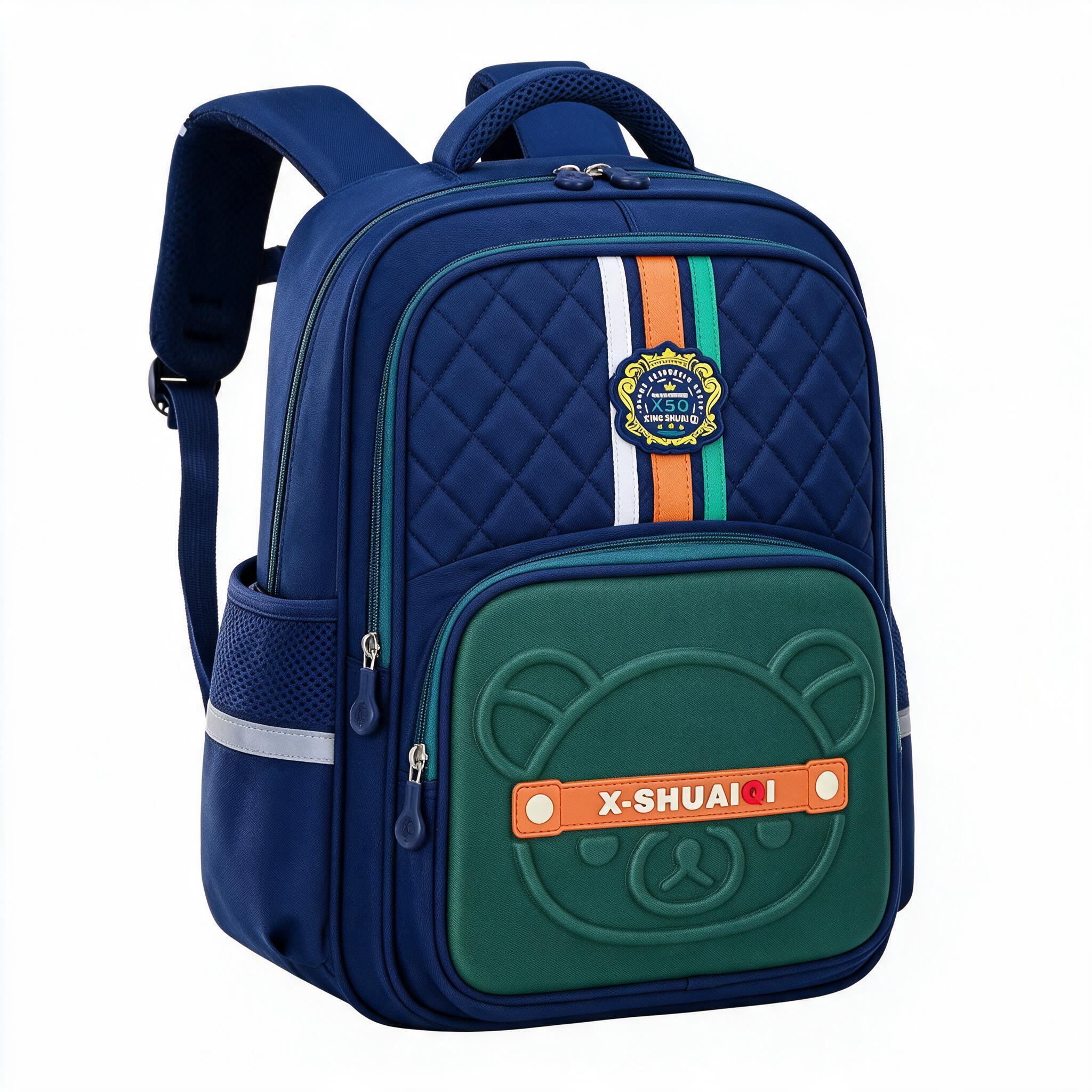 Sac à Dos Scolaire Style Kawaii Grand Volume Tissu Imperméable Bleu et Vert SACKDS18BV - حقيبة مدرسية بتصميم كاوايي