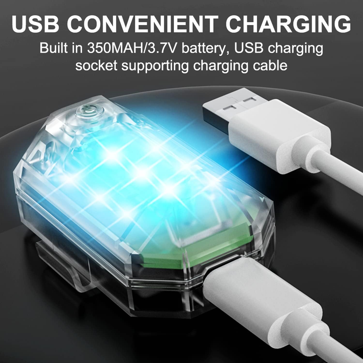 Mini Lumières LED Flash Anti-Collision avec Télécommande sans Fil 30 Modes 2Pcs - أضواء فلاش مع ريموت كنترول لاسلكي لسائقي الدراجات - Accessoires Auto/Moto - صورة 3