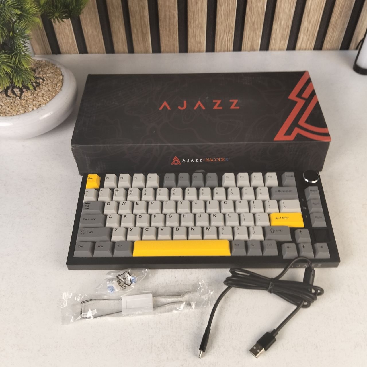 Clavier Mécanique Ajazz AK820 Pro Black avec Écran TFT et Structure Gasket - لوحة مفاتيح ميكانيكية - صورة 15