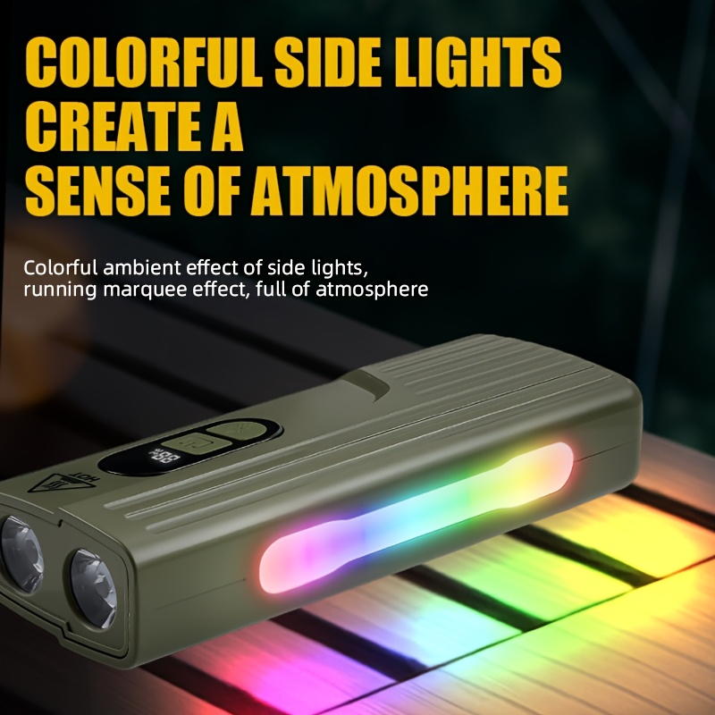 Lampe de Vélo Rechargeable Z-838 Multi-Fonction - Éclairage LED Puissant Lumière Latérale RGB - مصباح دراجة متعدد الوظائف مع إضاءة جانبية ملونة ومغناطيس قوي - Accessoires Auto/Moto - صورة 11