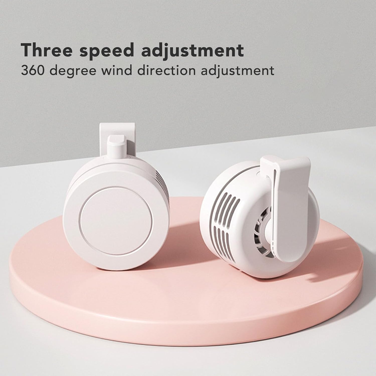 Mini Ventilateur Rechargeable USB-C Clip Orientable 360° avec 3 Vitesses - مروحة حزام صغيرة محمولة وبدون شفرات مع مشبك دوار - Vacance & Loisir - صورة 2