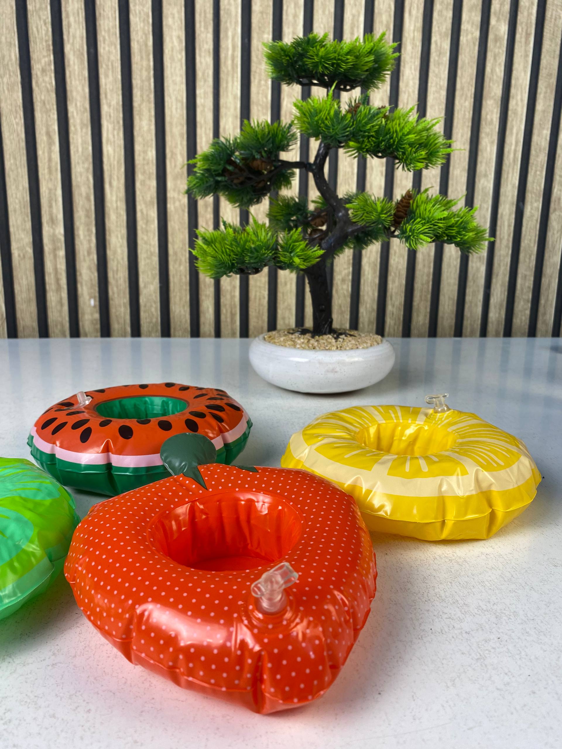 Porte-Gobelets Flottants Gonflables pour Piscine Design Amusant Matériau PVC - حامل أكواب مائي منفوخ للمسبح بتصاميم الفواكه - Camping et Randonnée - صورة 11