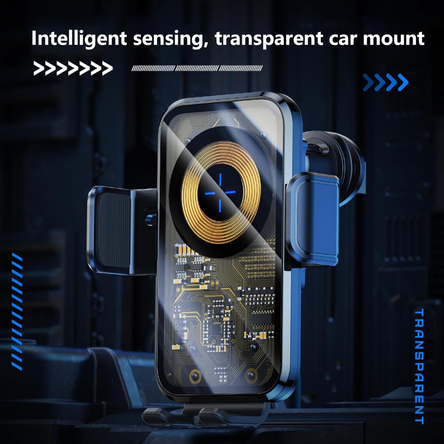 Support Auto Chargeur Sans Fil Qi 15W avec Capteur Intelligent - شاحن وحامل الهاتف اللاسلكي الذكي للسيارات - Accessoires - صورة 9