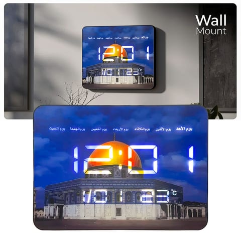Horloge Murale LED Numérique Grand Format Affichage Multifonction Calendrier et Température - ساعة الحائط الرقمية مع مستشعر تعتيم تلقائي