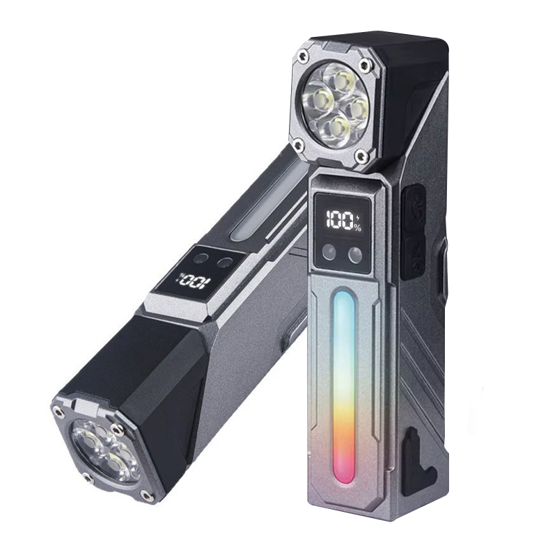 Lampe de Travail LED Multifonction T130 Éclairage Latéral RGB et Écran LCD - مصباح العمل الذكي متعدد الوظائف بمغناطيس - Camping et Randonnée - صورة 11