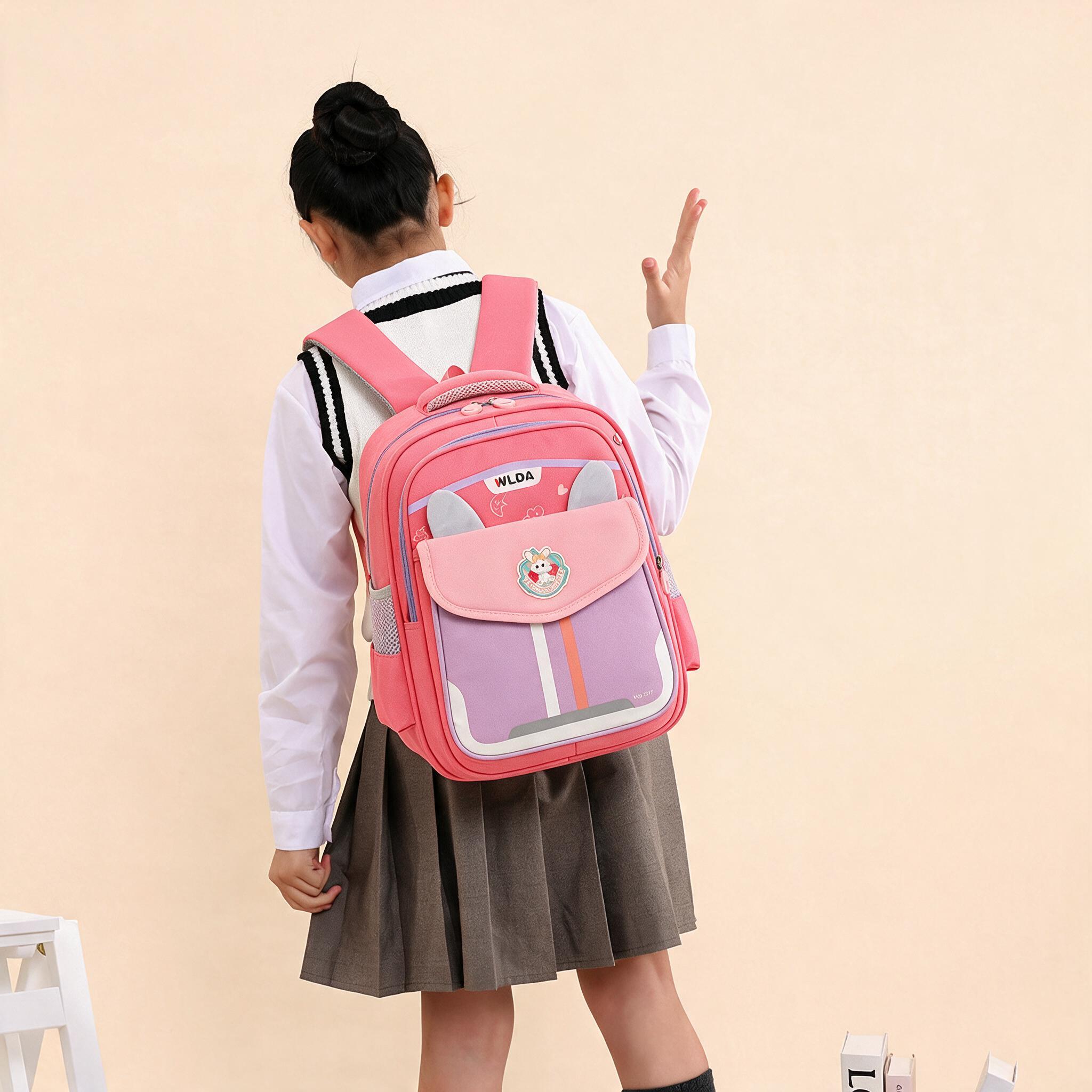 Sac à Dos Scolaire Enfant Design Oreilles Ergonomique Tissu Imperméable pour Primaire Rose SACKDS30RS - حقيبة ظهر مدرسية للأطفال - Sac à dos et Mode - صورة 3