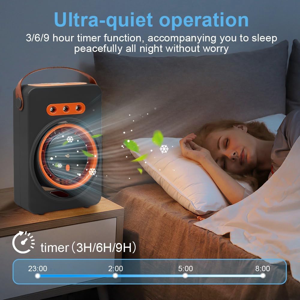 Mini Purificateur et Refroidisseur d'Air Portable 4en1 5 Vitesses - مبرد ومكيف هواء محمول 4 في 1 برذاذ الماء وبطارية قابلة للشحن - Vacance & Loisir - صورة 7