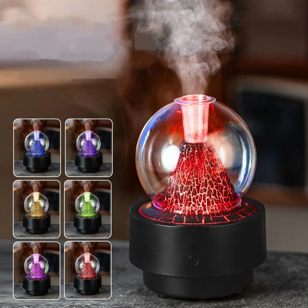 Diffuseur d'Arôme et Humidificateur Effet Volcan Capacité 300ml - موزع العطور والزيوت الذكي بتأثير البركان المضيء - Décoration - صورة 5