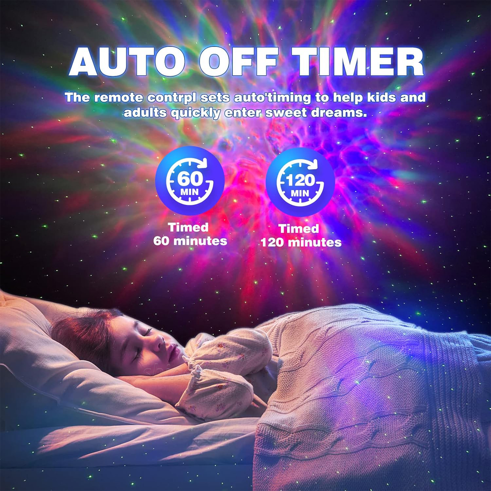 Projecteur de Galaxie et Veilleuse Panda Intelligente Bluetooth avec 15 Effets Lumineux - جهاز بروجكتر المجرات بشكل باندا مع مكبر صوت - Électronique - صورة 6