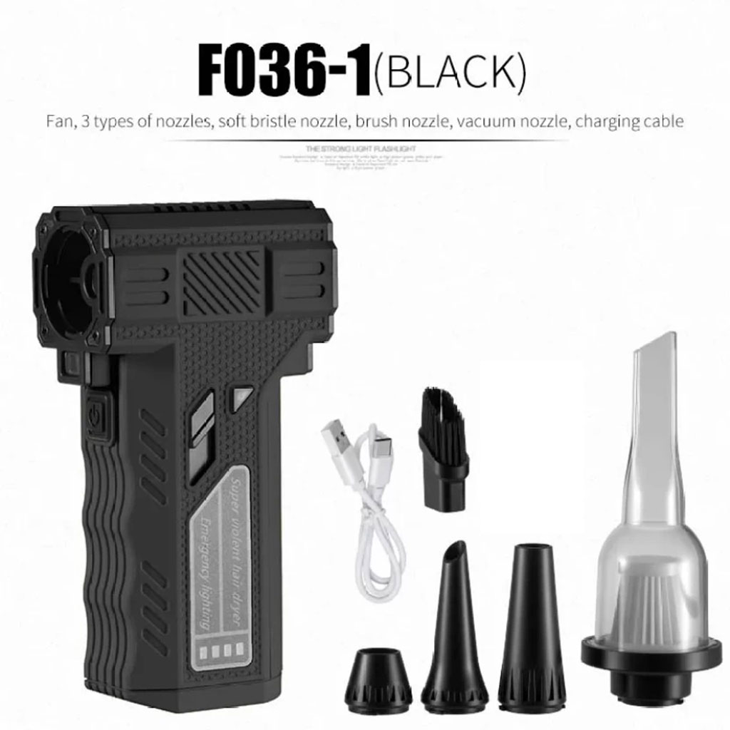 Souffleur Turbo et Aspirateur Portable F036-1 avec Accessoires - منفاخ ومكنسة الهواء التوربينية المحمولة (2 في 1) - Accessoires Auto/Moto - صورة 5
