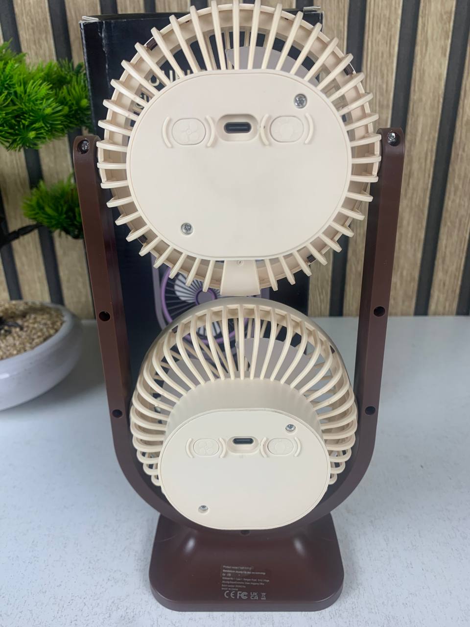 Ventilateur de Bureau Double Tête Rechargeable USB - مروحة المكتب المكتبية المزدوجة بـ 3 سرعات - Vacance & Loisir - صورة 12
