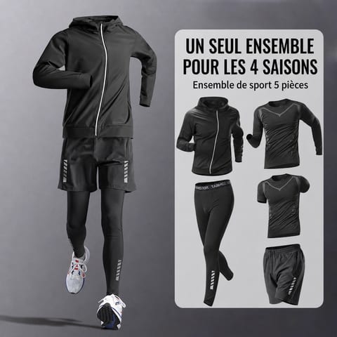 Ensemble de Sport Homme 5 Pièces Un Seul Ensemble Pour Les 4 Saison -بدلة رياضية رجالية متكاملة 5 قطع