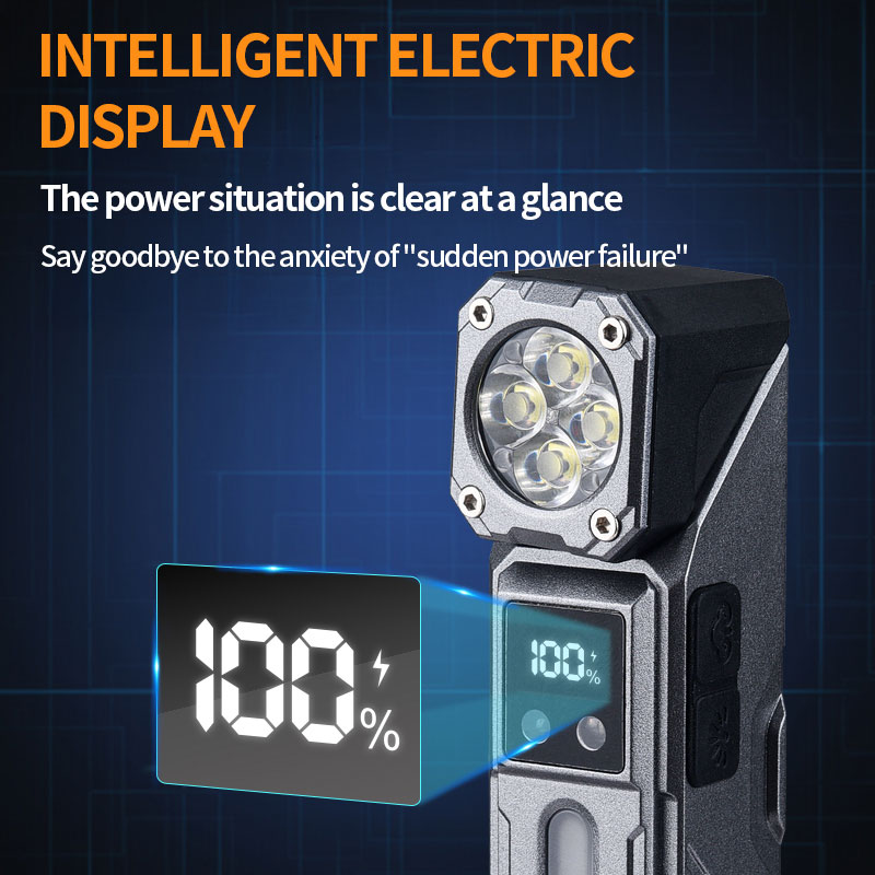 Lampe de Travail LED Multifonction T130 Éclairage Latéral RGB et Écran LCD - مصباح العمل الذكي متعدد الوظائف بمغناطيس - Camping et Randonnée - صورة 5