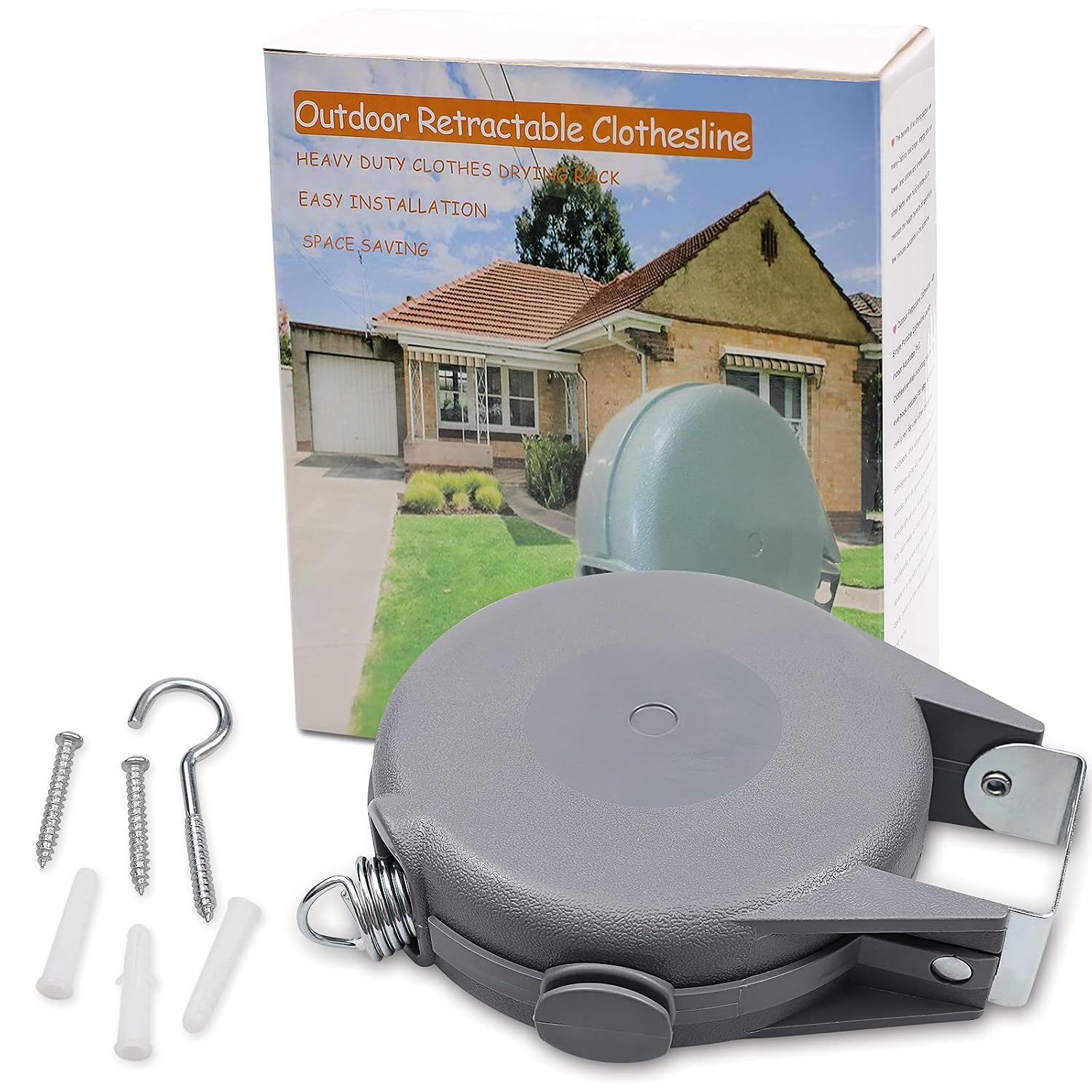 Corde à Linge Rétractable Automatique 15m Fixation Murale Supporte 10kg - حبل غسيل ملابس أوتوماتيكي قابل للسحب بطول 15 متراً - Maison - صورة 5