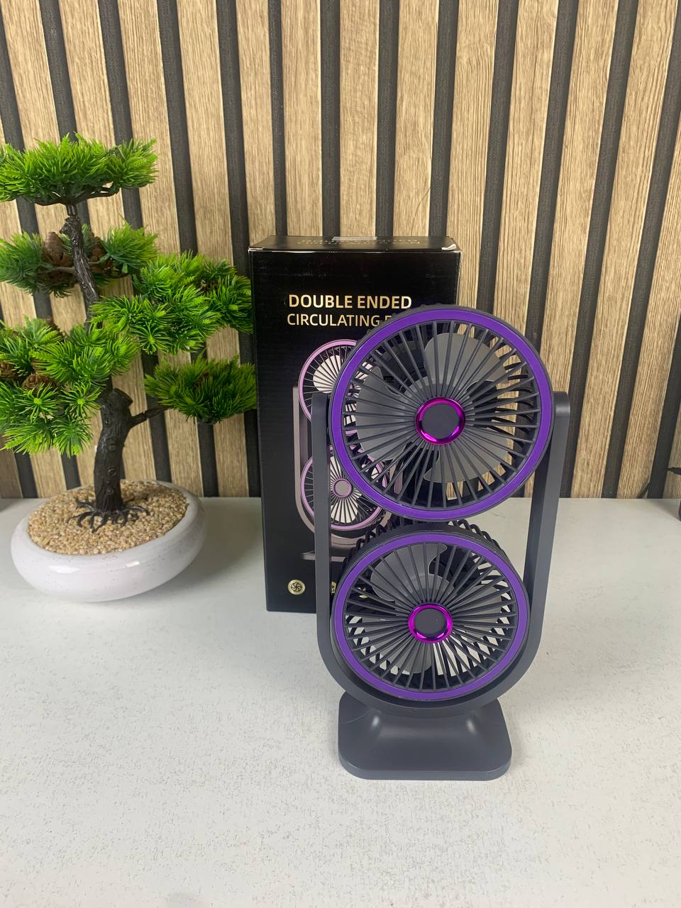 Ventilateur de Bureau Double Tête Rechargeable USB - مروحة المكتب المكتبية المزدوجة بـ 3 سرعات - Vacance & Loisir - صورة 13