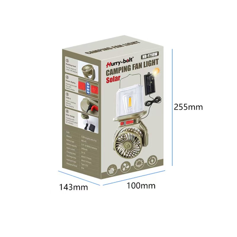 Lanterne et Ventilateur de Camping Solaire Rechargeable - فانوس ومروحة التخييم بالطاقة الشمسية 2 في 1 - Vacance & Loisir - صورة 8