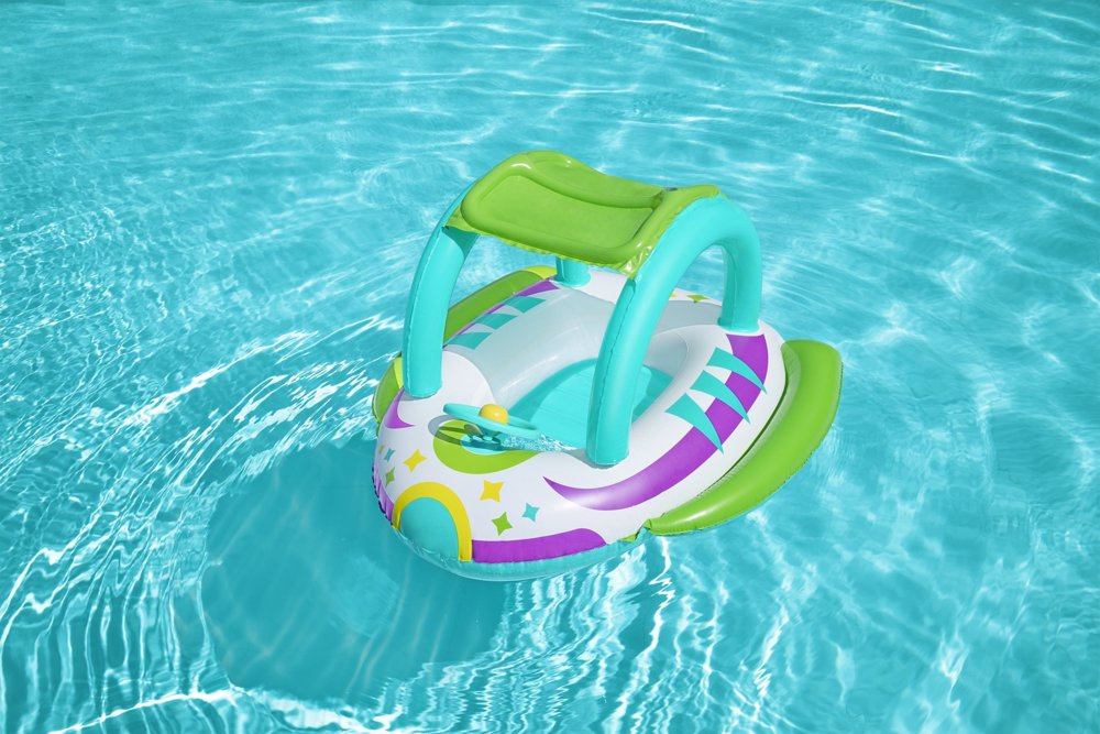Bateau Gonflable pour Enfants Bestway Space Splash avec Pare-Soleil UV Amovible - قارب أطفال منفوخ بتصميم مركبة فضائية ومقود تفاعلي - Vacance & Loisir - صورة 3