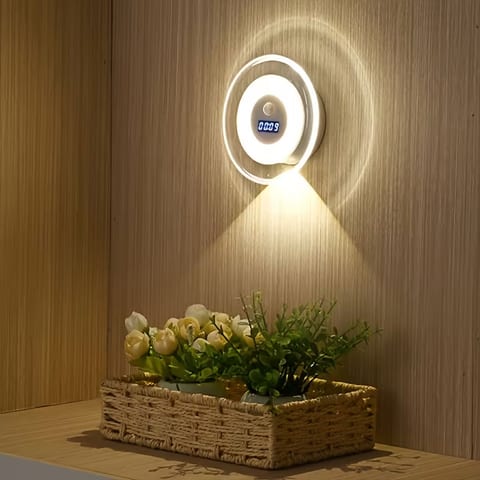 Applique Murale LED Intelligente Avec Capteur de Mouvement Écran Horloge Numérique - مصباح الحائط الذكي بمستشعر حركة وشاشة رقمية لعرض الوقت
