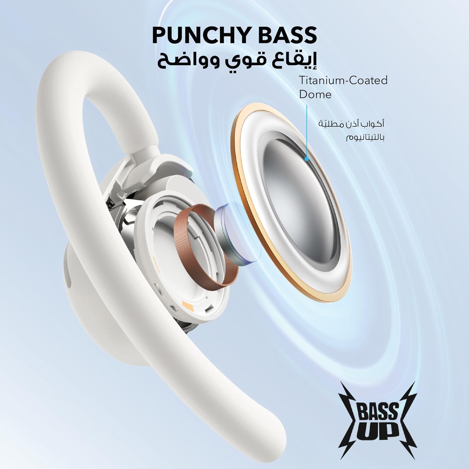 Écouteurs Open-Ear soundcore by Anker V20i Crochets Ajustables Autonomie 36H et Lumières LED - سماعات أنكر اللاسلكية ذات التصميم المفتوح والخطاف القابل للتعديل - Électronique - صورة 12