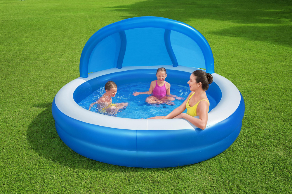 Piscine Gonflable Familiale Bestway 54337 Avec Parasol Amovible et Siège Confortable - مسبح عائلي مع مظلة واقية من الشمس ومقعد مريح - Vacance & Loisir - صورة 2