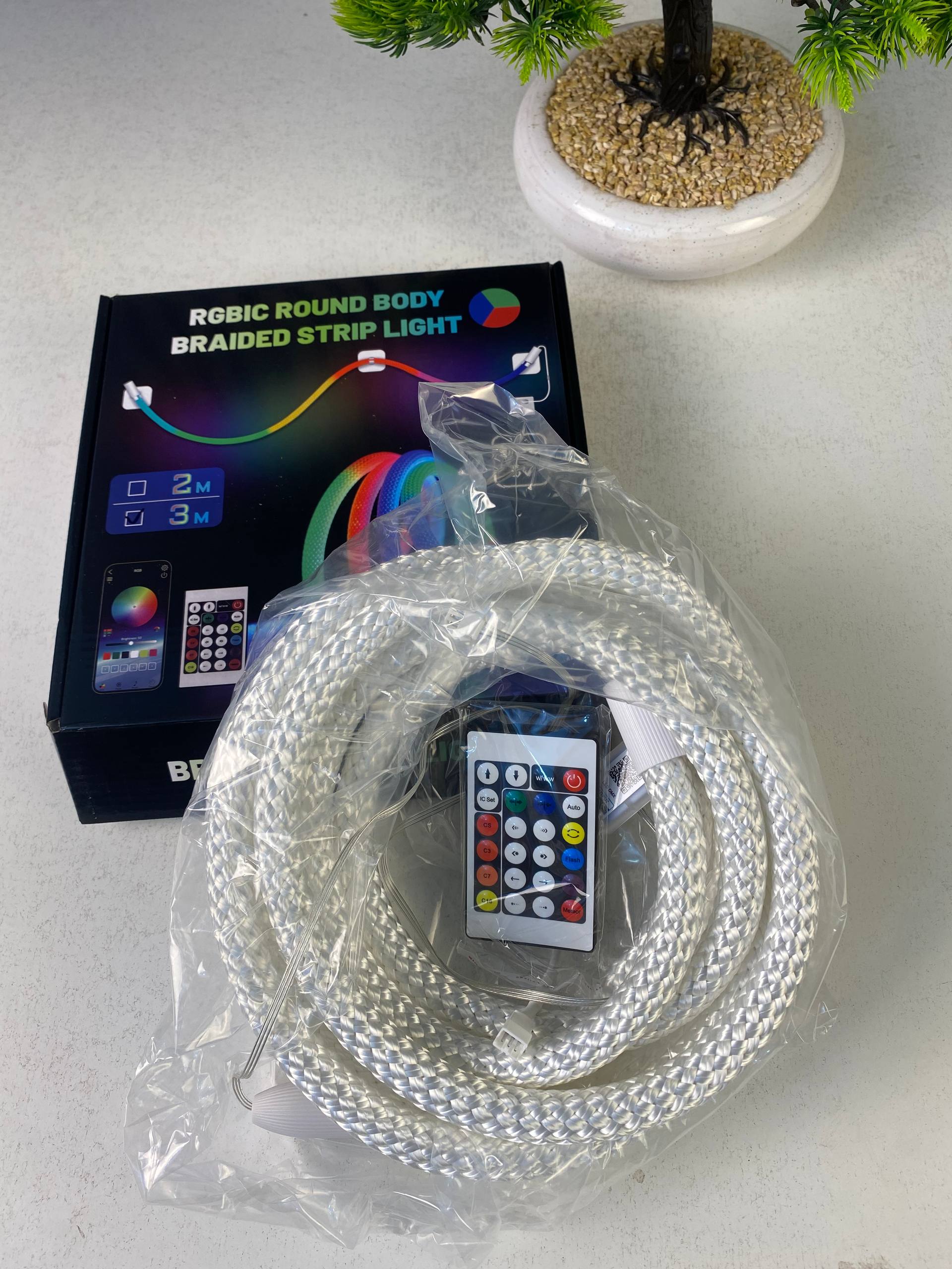 Bande LED RGB tube 360° numérique 3M 16mm USB 5V App Control - شريط إضاءة ملونة بطول 3 متر - Décoration - صورة حقيقية 12