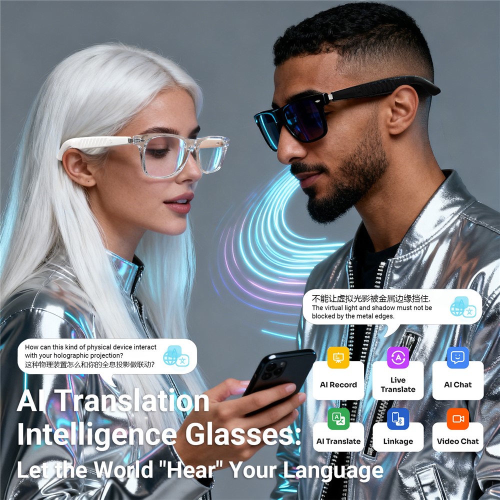 Lunettes Connectées F20 de Traduction IA et Audio Open-Ear Bluetooth 5.4 - نظارات المترجم الذكية بالذكاء الاصطناعي - Électronique - صورة 9