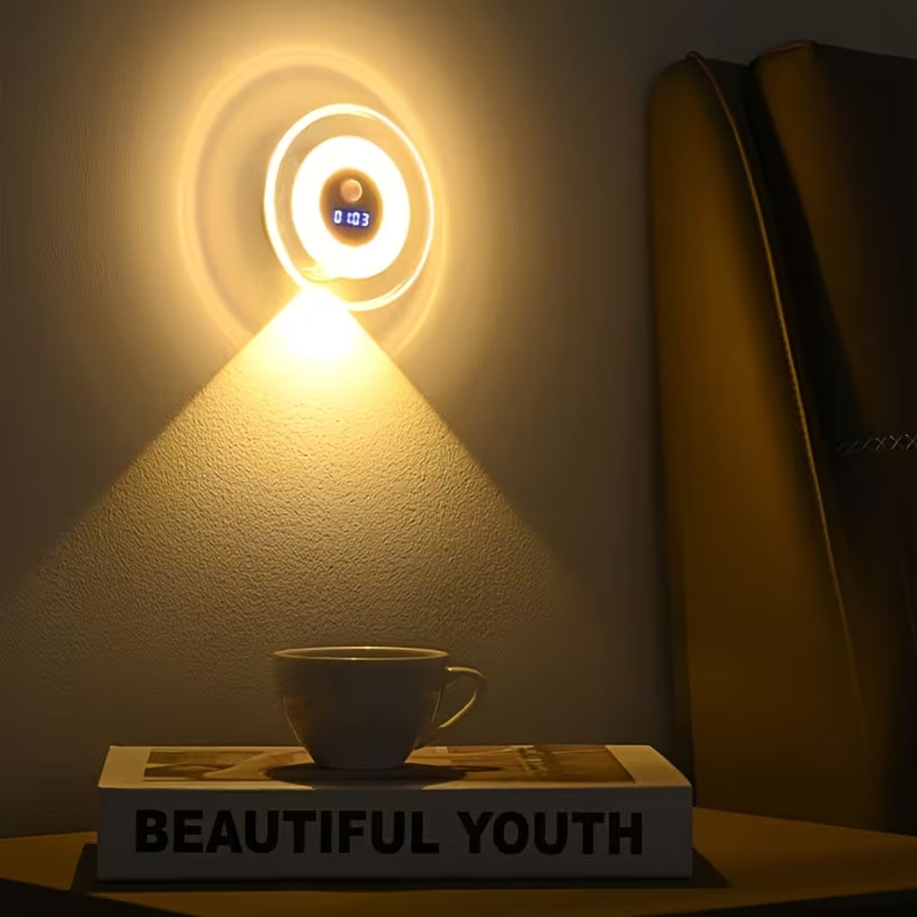 Applique Murale LED Intelligente Avec Capteur de Mouvement Écran Horloge Numérique - مصباح الحائط الذكي بمستشعر حركة وشاشة رقمية لعرض الوقت - Décoration - صورة 10