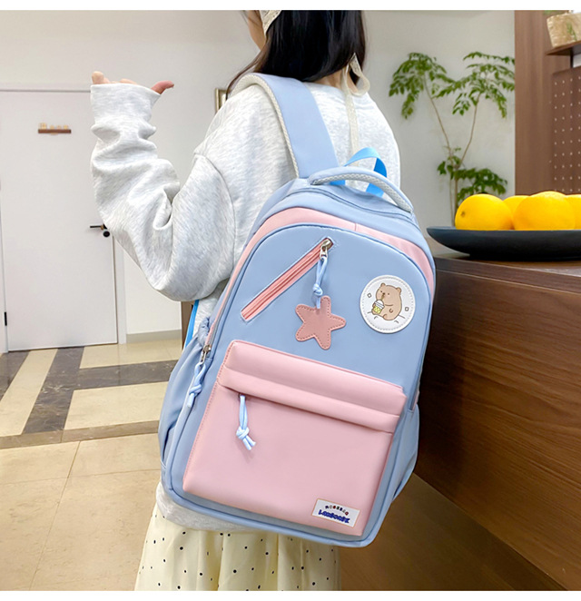 Sac à Dos Multifonctionnel Kawaii Grand Volume Imperméable et Résistant 4Pcs Bleu et Rose SACKDS02BRS - حقيبة ظهر بعدة قطع بتصميم كاوايي - Sac à dos et Mode - صورة 3
