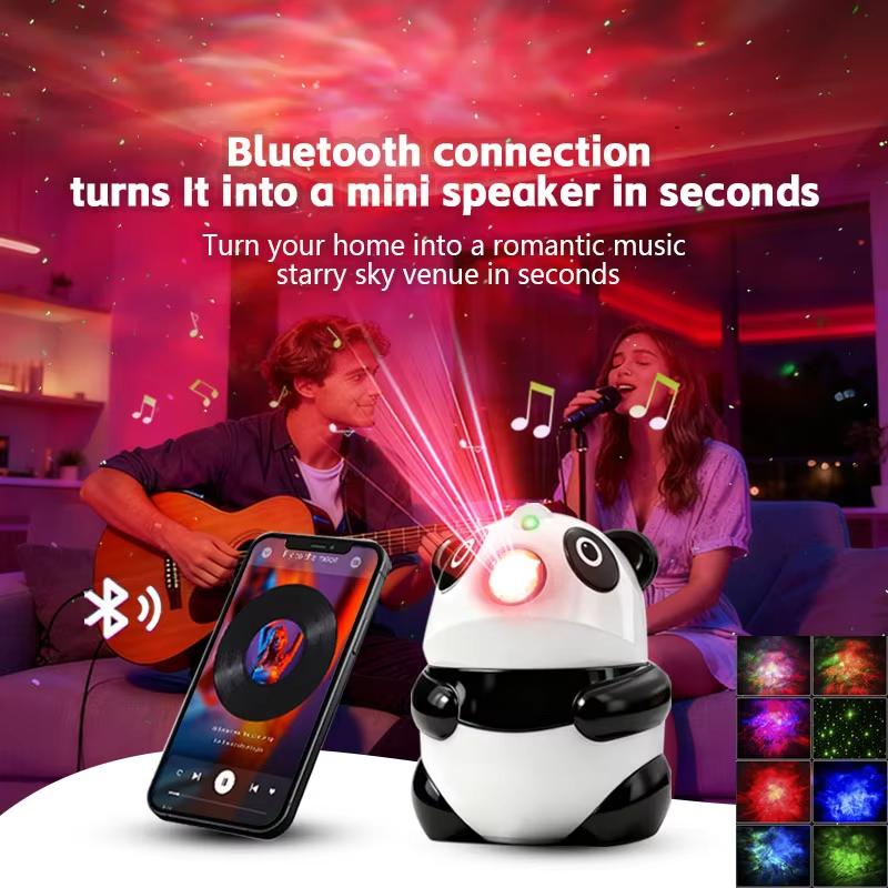 Projecteur de Galaxie et Veilleuse Panda Intelligente Bluetooth avec 15 Effets Lumineux - جهاز بروجكتر المجرات بشكل باندا مع مكبر صوت - Électronique - صورة 9