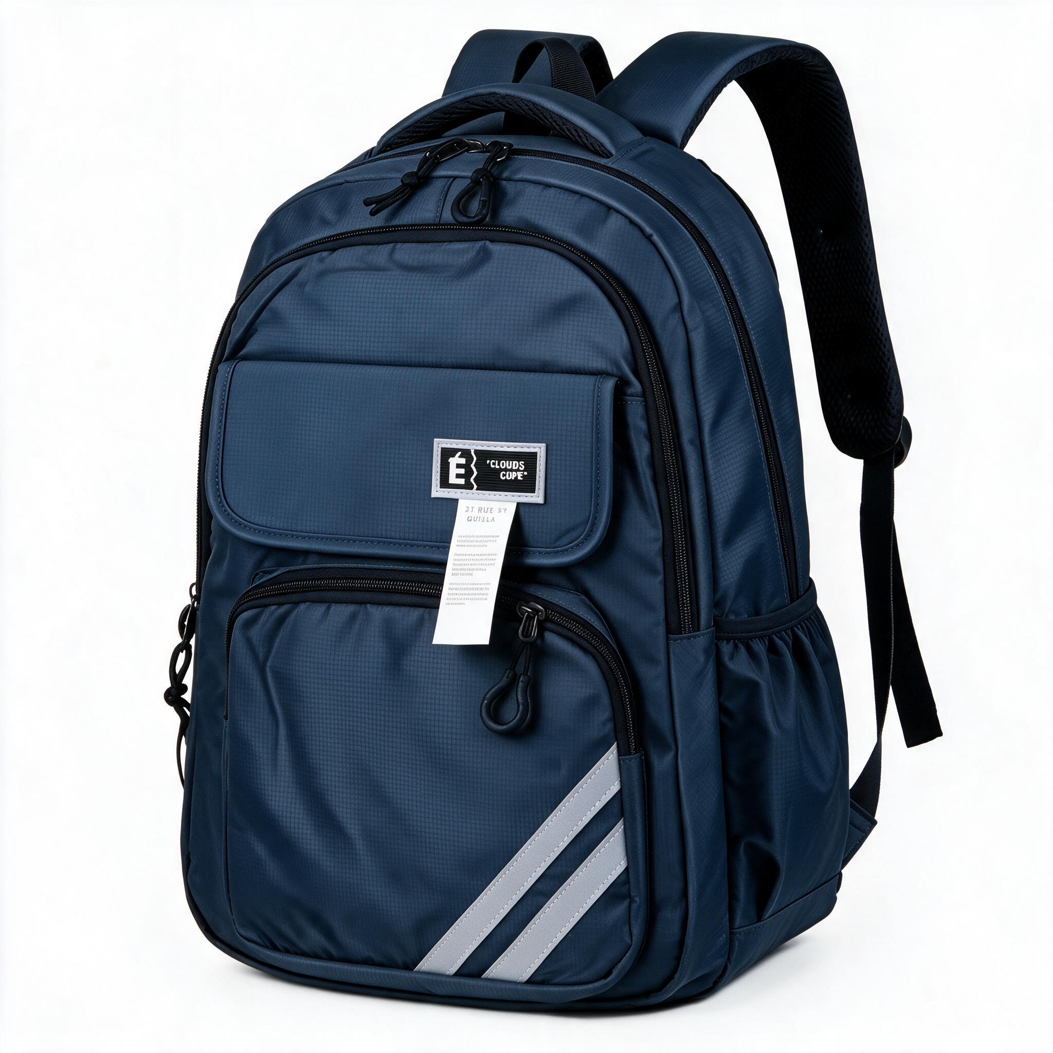 Sac à Dos Sport et Scolaire Multi-Poches Tissu Oxford Résistant et Imperméable Bleu SACKDS27BL - حقيبة ظهر رياضية ومدرسية متعددة الجيوب مع عواكس ضوئية - Sac à dos et Mode - صورة 2