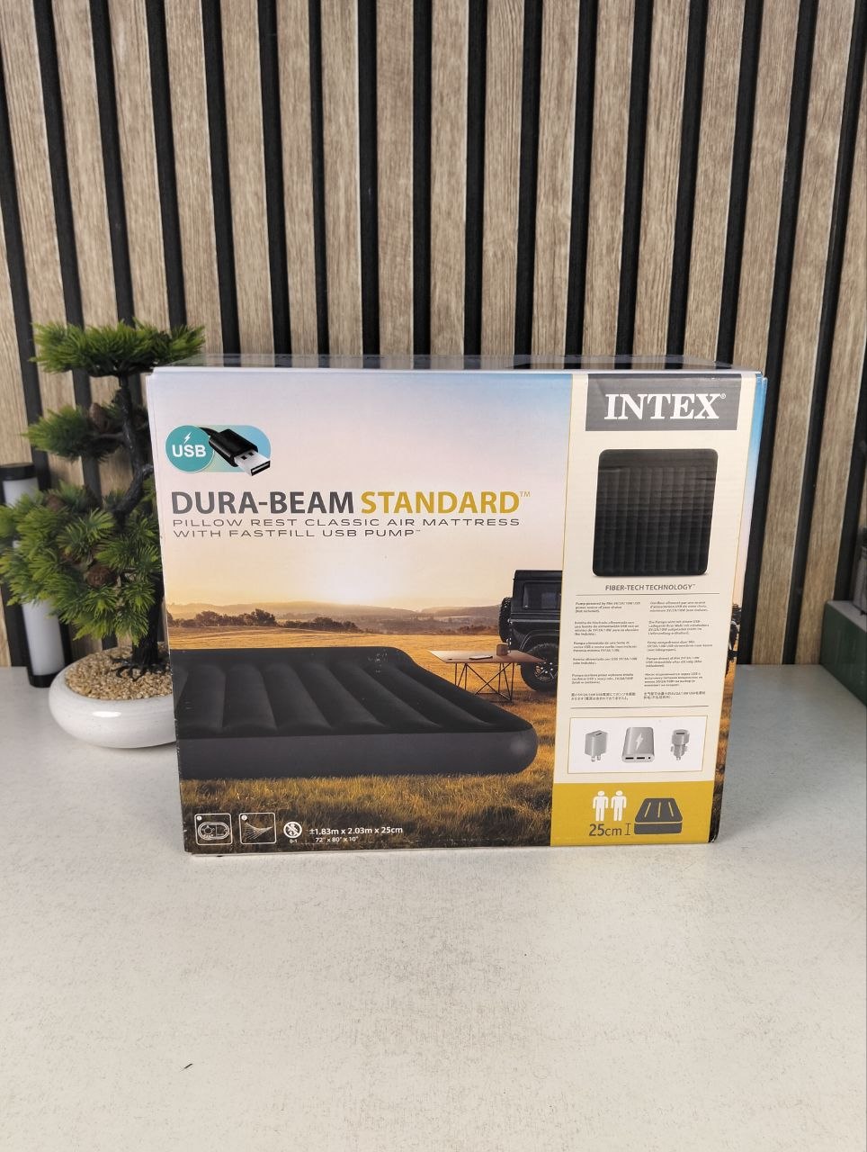 Matelas Gonflable 2 Places XXL avec Pompe Électrique USB INTEX 66129CC 203x183cm - فرشة الهواء المنفوخ لشخصين مع مضخة ذكية - Vacance & Loisir - صورة حقيقية 15