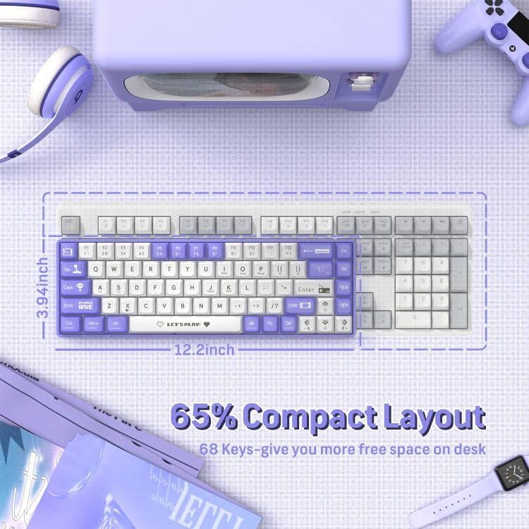 Clavier Mécanique Gaming 65% Compact Filaire avec Hotswap et Rétroéclairage Rainbow - لوحة مفاتيح ميكانيكية - صورة 9