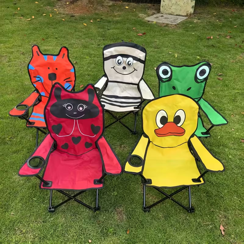 chaise Pliable de Camping pour Enfants Structure En Acier avec Porte-Gobelet et Sac de Transport - كرسي تخييم قابل للطي للأطفال - Vacance & Loisir - صورة 8