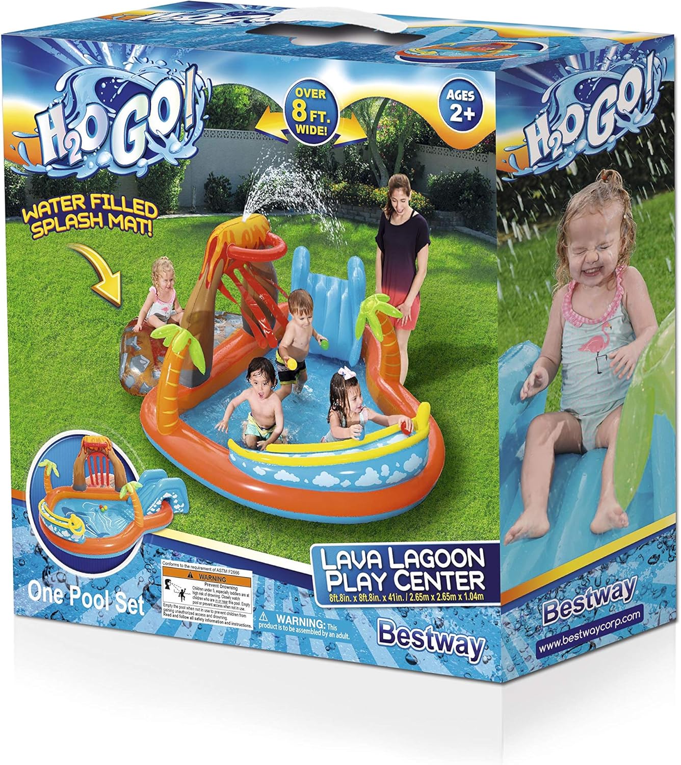 Air de Jeux Gonflable Bestway 53069 Lava Lagoon Toboggan Amovible et Fontaine à Eau - مركز الألعاب المائي المتكامل للأطفال - Vacance & Loisir - صورة 5
