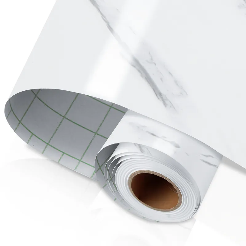 Papier Peint Adhésif en Aluminium pour Cuisine Anti-Chaleur, Anti-Huile Motif Marbré - ورق ولاصق ألومنيوم حراري مقاوم للحرارة والزيوت للمطابخ - Décoration - صورة 5