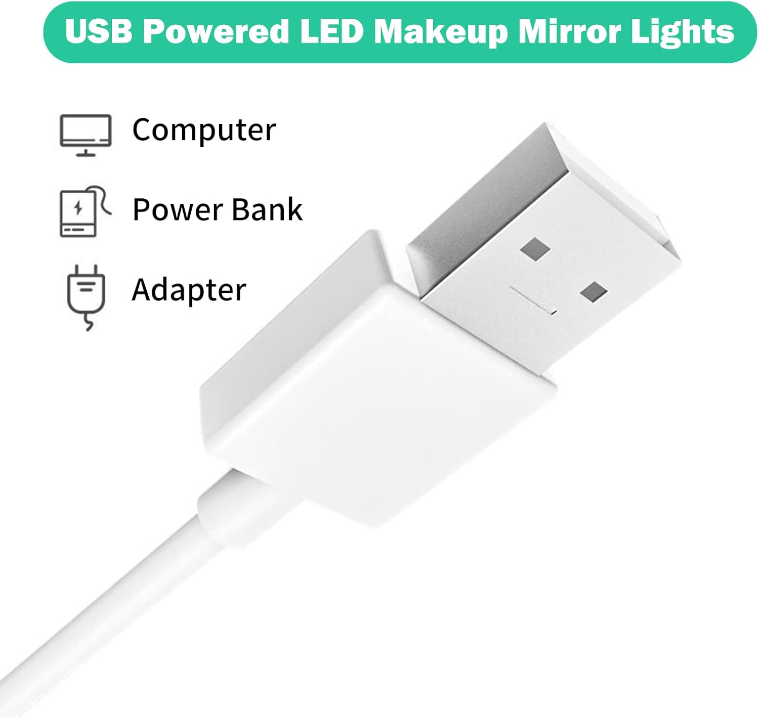 Kit d'Éclairage 10 LED pour Miroir de Maquillage Contrôle Tactile - أشرطة إضاءة مرآة الماكياج - Décoration - صورة 3