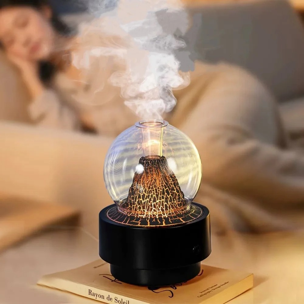Diffuseur d'Arôme et Humidificateur Effet Volcan Capacité 300ml - موزع العطور والزيوت الذكي بتأثير البركان المضيء - Décoration - صورة 14