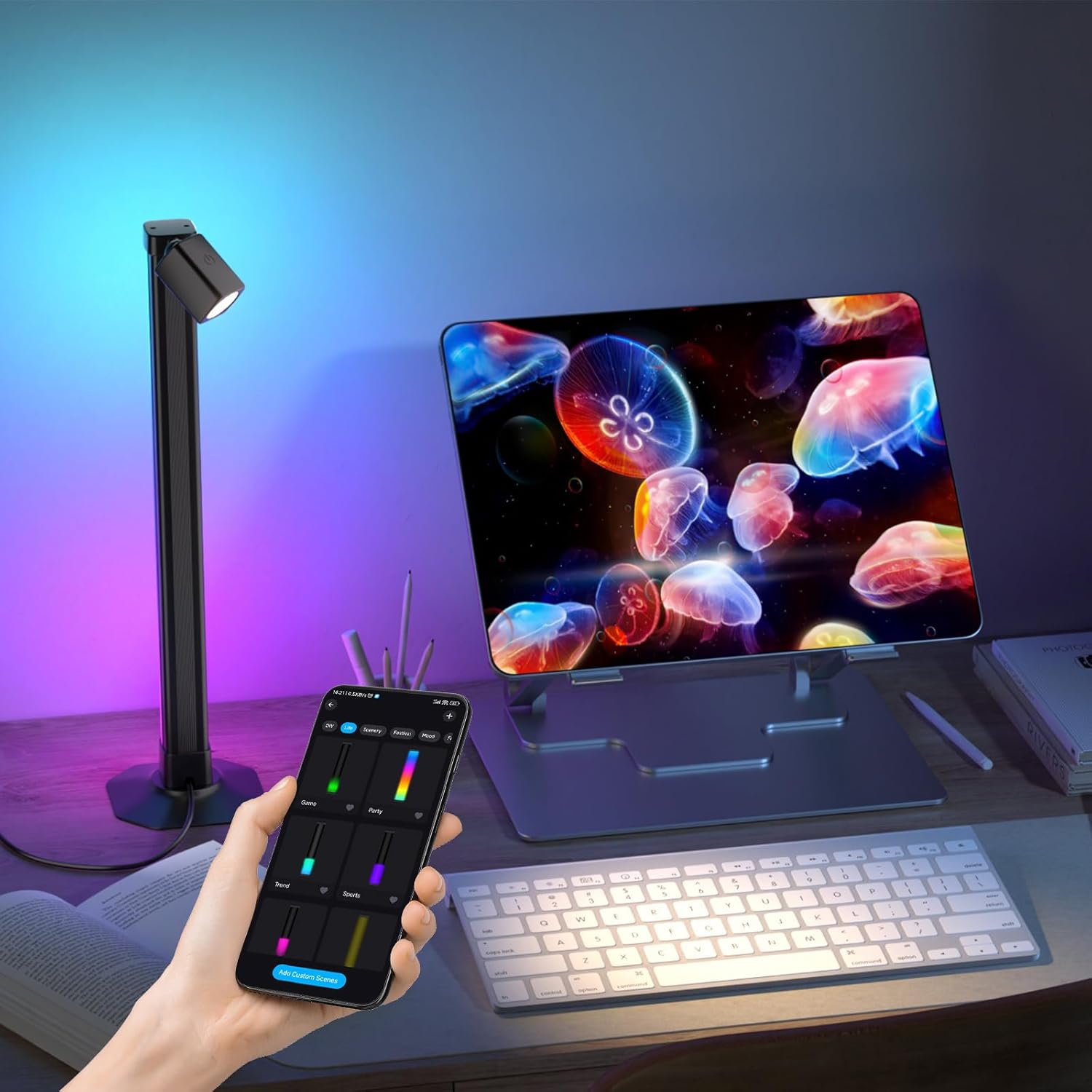 Lampadaire LED Angle RVB Intelligent Éclairage d'Ambiance Multicolore avec Télécommande 1Pcs - مصباح الأرضية الليد الذكي متعدد الألوان مع جهاز تحكم عن بعد - Électronique - صورة 9