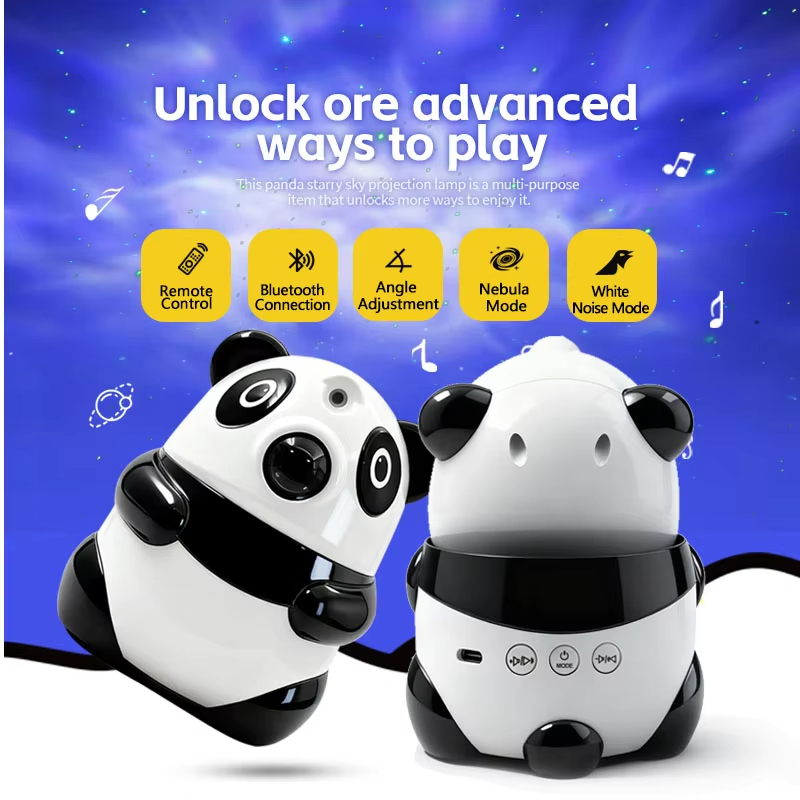 Projecteur de Galaxie et Veilleuse Panda Intelligente Bluetooth avec 15 Effets Lumineux - جهاز بروجكتر المجرات بشكل باندا مع مكبر صوت - Électronique - صورة 10