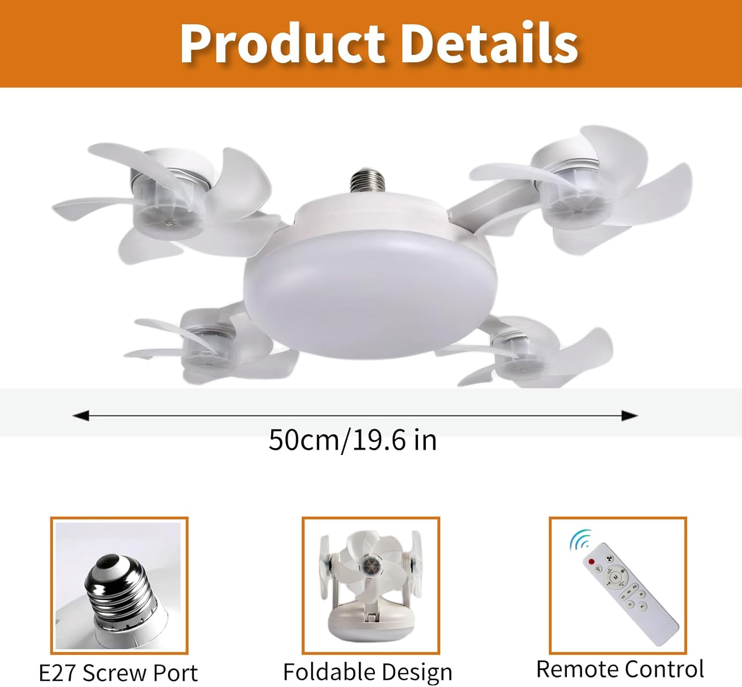 Ventilateur de Plafond LED Drone F4 avec Télécommande et Variateur - مروحة سقف ومصباح بتصميم الدرون مع ريموت كنترول - Produits de saison - صورة 7