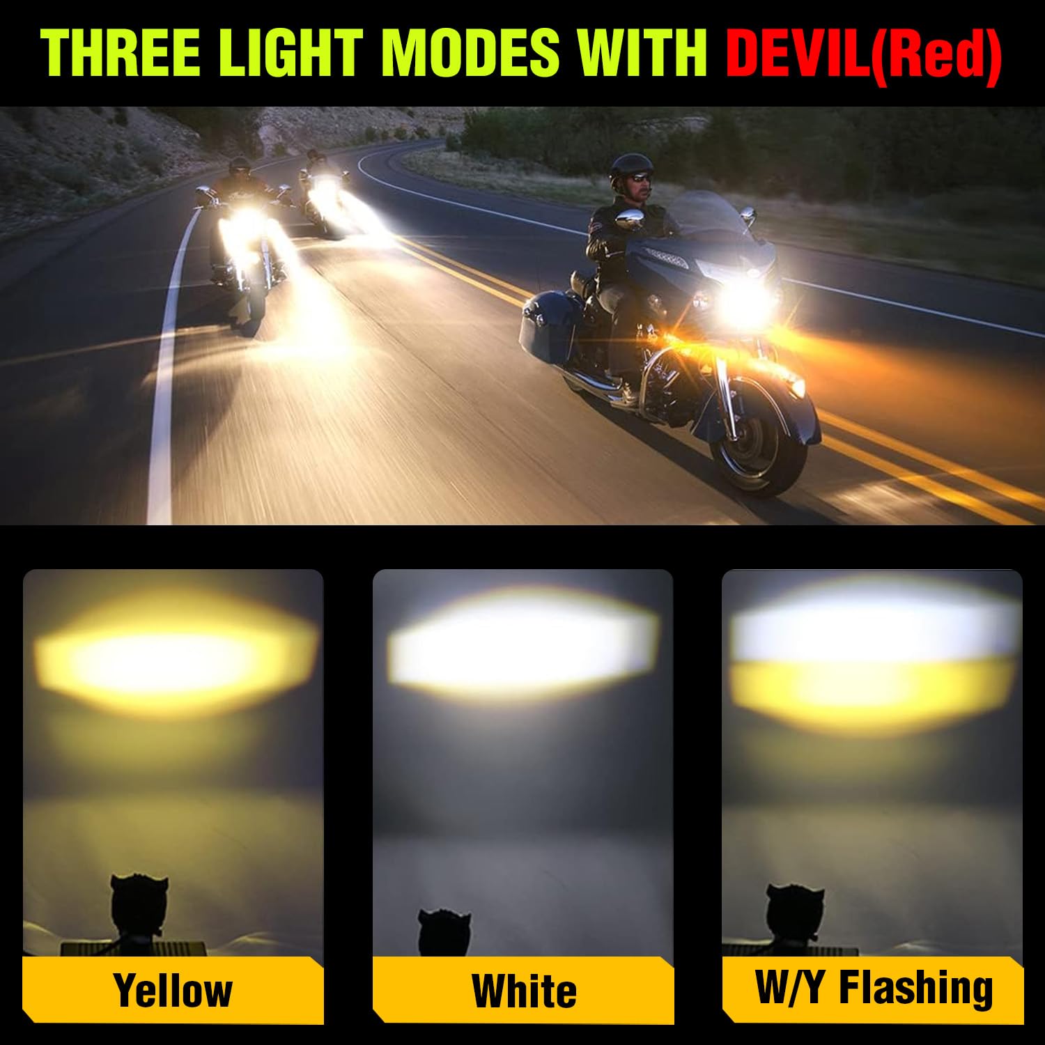 Projecteur Antibrouillard LED Forme Chouette 40W - Éclairage Jaune/Blanc ET Devil Eye Rouge - مصابيح ضباب ليد بتصميم عين البومة - Accessoires Auto/Moto - صورة 10