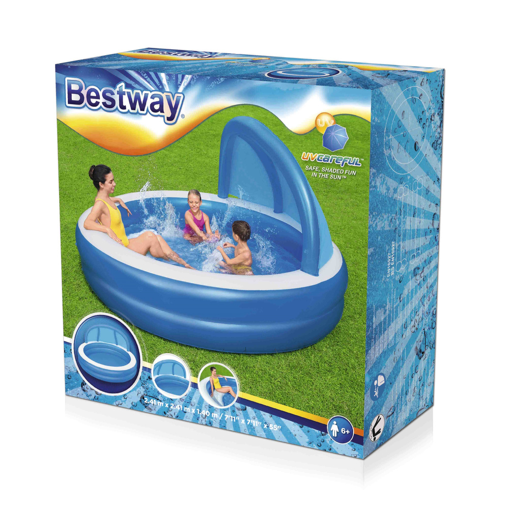 Piscine Gonflable Familiale Bestway 54337 Avec Parasol Amovible et Siège Confortable - مسبح عائلي مع مظلة واقية من الشمس ومقعد مريح - Vacance & Loisir - صورة 5